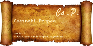 Csetneki Poppea névjegykártya